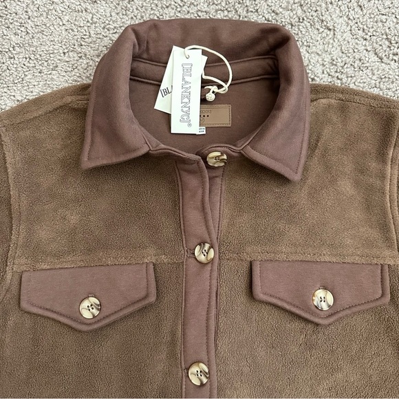 Anthropologie Blanknyc Shacket Womens Size M Fleece Brown - Picture 7 of 11